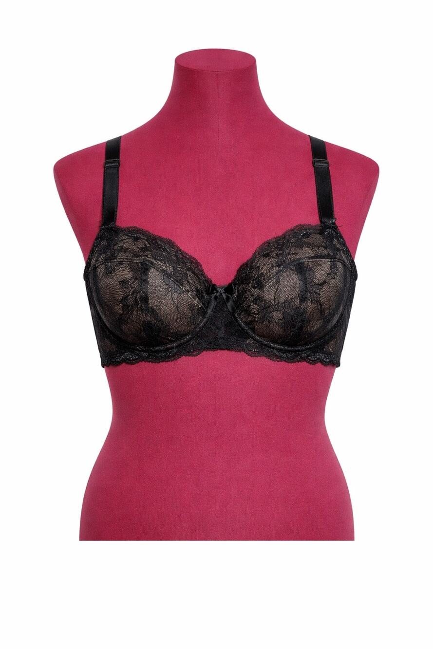 Adore Me Black Unlined Lace Bra Sexy Plus Size 40DDD
